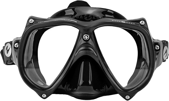 Aqualung Teknika Dive Mask - Rugged Tempered Glass Technical Diving Gear with Shock-Resistant Frame, AISI 304 Stainless Hardware, Cardanic Joint Buckles, Wide Field of View & High-Grade Silicone Skirt