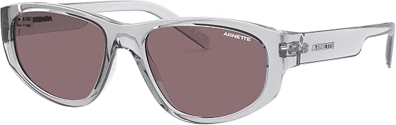 ARNETTE Unisex Sunglasses Shiny Black Frame, Dark Grey Lenses, 54MM