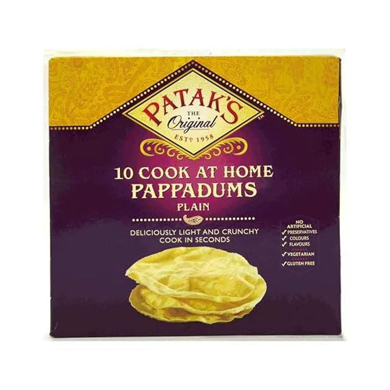 Pataks 10 Plain Pappadums 100g