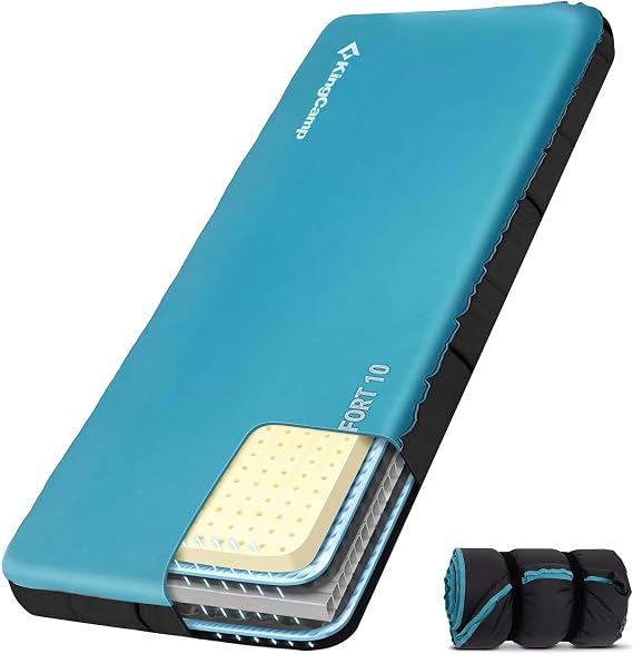 KingCamp Inflating Camping Mat, Comfort Memory foam 3.9" Thick Sleeping Pad