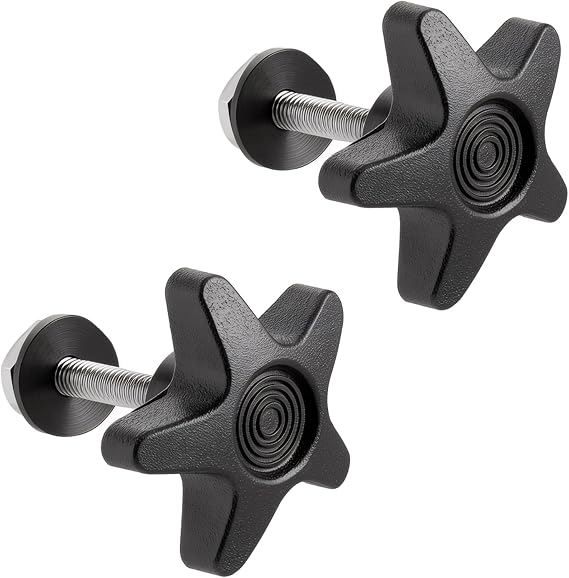 2 Sets Rollator Walker Replacement Knobs, Replacement Arm Adjustment Knobs, Walker Replacement Parts for Rollator Walker Accessories, M6 Track Bolt Set