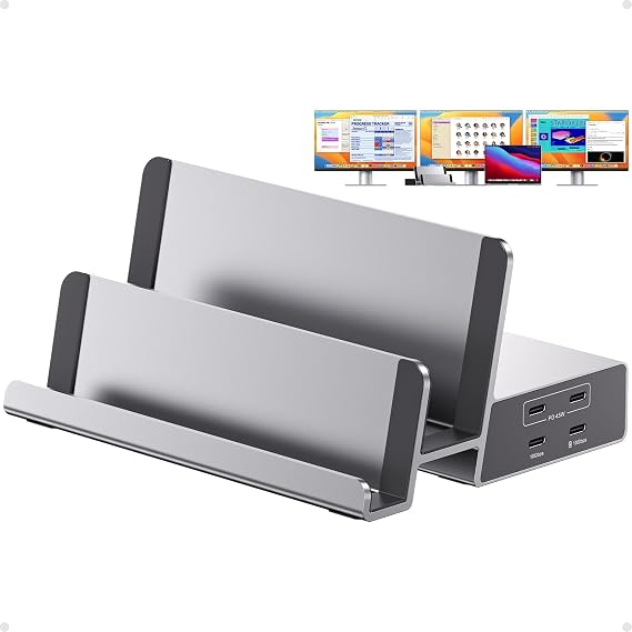 19-in-1 Triple Monitor Docking Station for Laptop with 3 HDMI, 2 DP, 45W PD