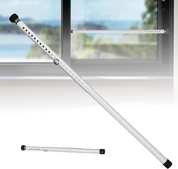 Sliding Door Security Bar 17-53.5inch Adjustable Locking Window Locks with Rubber Tips Patio Door Stopper Anti-Burglar Reinforcement Lock for Home Apartment and Travel(1)