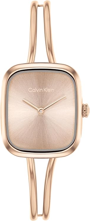 Calvin Klein Two Hand Quartz Movement Watch for Women CK Adore Collection with Stainless Steel Bracelet - Available in Silver, Gold or Rose Gold Version