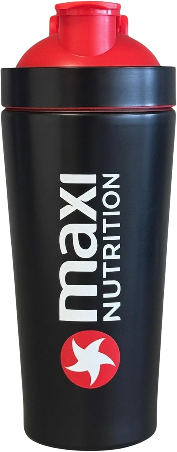 MaxiNutrition New Gen Premium Steel Shaker bottle 739ml- Screw Top with a Secure Seal for Shakes - Dishwasher Safe Sports Supplements Shaker. Ideal for Mixing Powdered Shakes & Creatine.