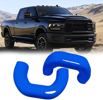 Tow Hook Covers Compatible with 2019 2020 2021 2022 2023 2024 2025 Ram 25003500 Accessories - Tow Hitch Covers Fit for Ram Truck Accessories - Upgrade Design, Silicone Rubber Blue