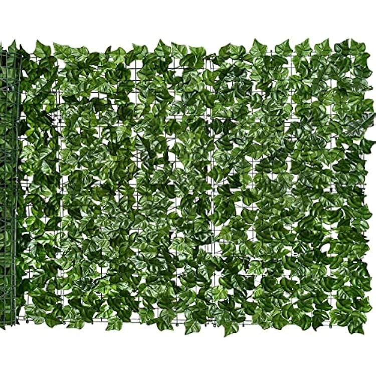 118x39.4in Artificial Ivy Privacy Fence Screen, Artificial Hedges Fence and Faux Ivy Vine Leaf Decoration for Outdoor Garden Decor