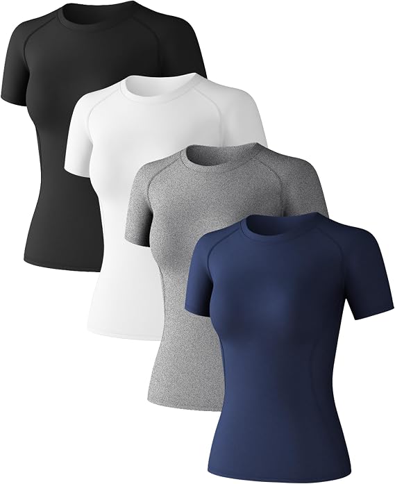 CL convallaria Women's Compression Shirt Short Sleeve Workout Yoga Top