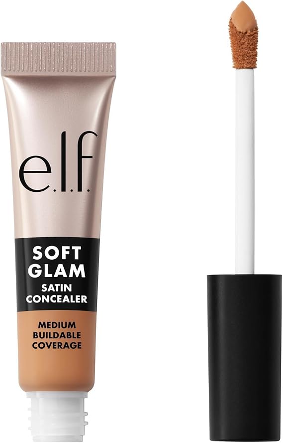e.l.f. Soft Glam Satin Concealer, Medium Coverage for Blemishes & Under-Eye, Crease-Resistant, Long-Lasting, Vegan & Cruelty-Free, 34 Medium Cool