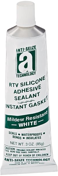 AST-RTV 27034 White 100% Silicone Adhesive/Sealant/Instant Gasket, 3 oz. Metal Tube