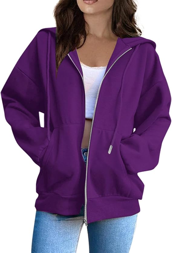 Zip Up Hoodies for Women 2026 Spring Soft Sweatshirts Casual Jackets