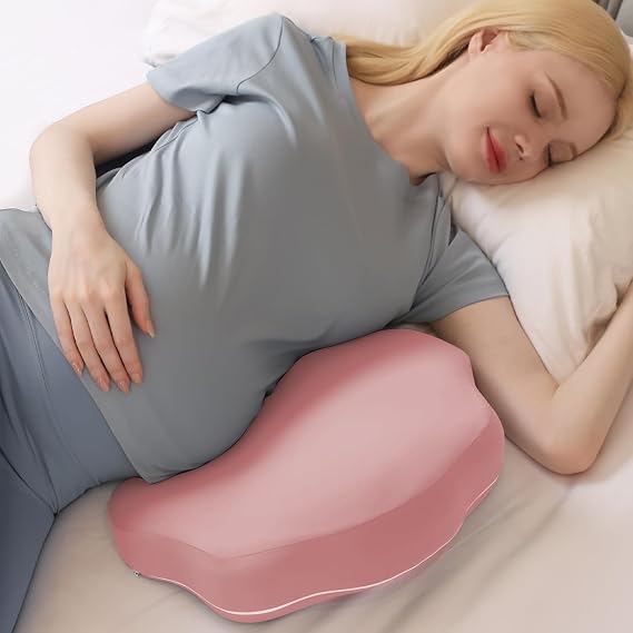 Chilling Home Pregnancy Pillows for Sleeping, Memory Foam Maternity Pillow for Belly, Back, Adjustable and Portable Travel Wedge Pillow (Red, Height 15cm)