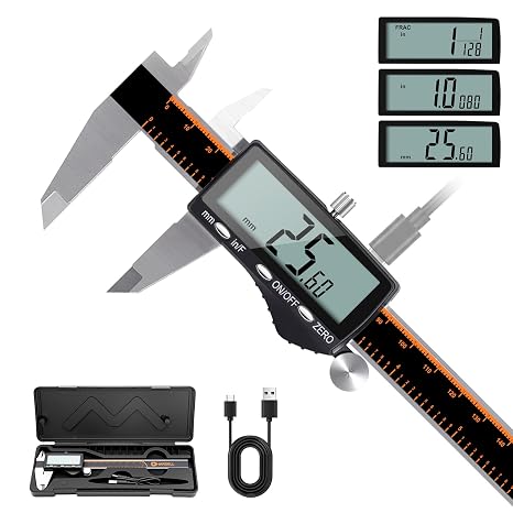 HARDELL Digital Caliper, Rechargeable Calipers with Large LCD Screen