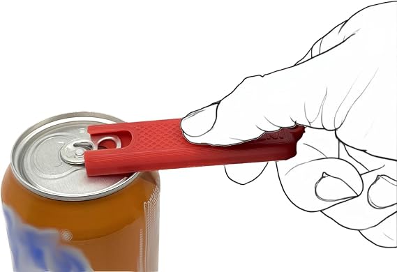 Intulon Soda Can Tab Opener, Pop Tab Lifter for Easy Opening - Compact Kitchen Gadget for Seniors, Arthritis Friendly, Portable Pocket Tool (Red, Regular (2 Pack))