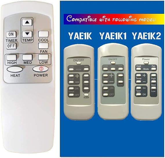 Replacement GE Air Conditioner Remote Control YAE1K YAE1K1 YAE1K2