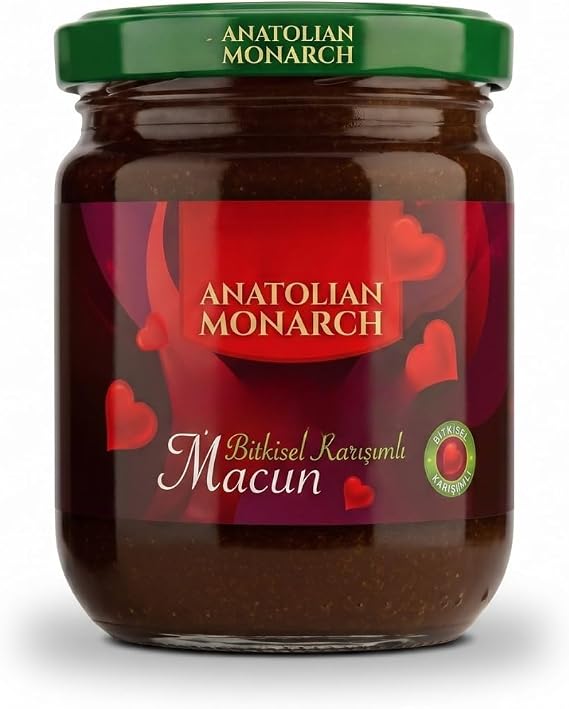 Anatolian Monarch Bitkisel Karışımlı Macun, Organik Enerji ve Detoks Pastası, 240 gr, Tek Kavanoz