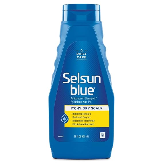 Selsun Blue Itchy Dry Scalp Anti-Dandruff Shampoo, Extra-Hydrating Formula, Pyrithione Zinc 1%, 21 Oz