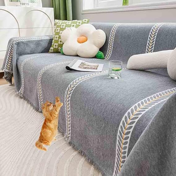 Sofa Throws 3 Seater, Waterproof Throws for Settees, Non Slip Throws for Couch, Armchair & Bed (#414, 180x300cm)