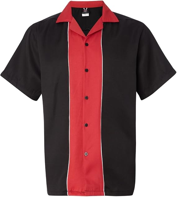 Hilton HP2246 - Quest Bowling Shirt Black/Red
