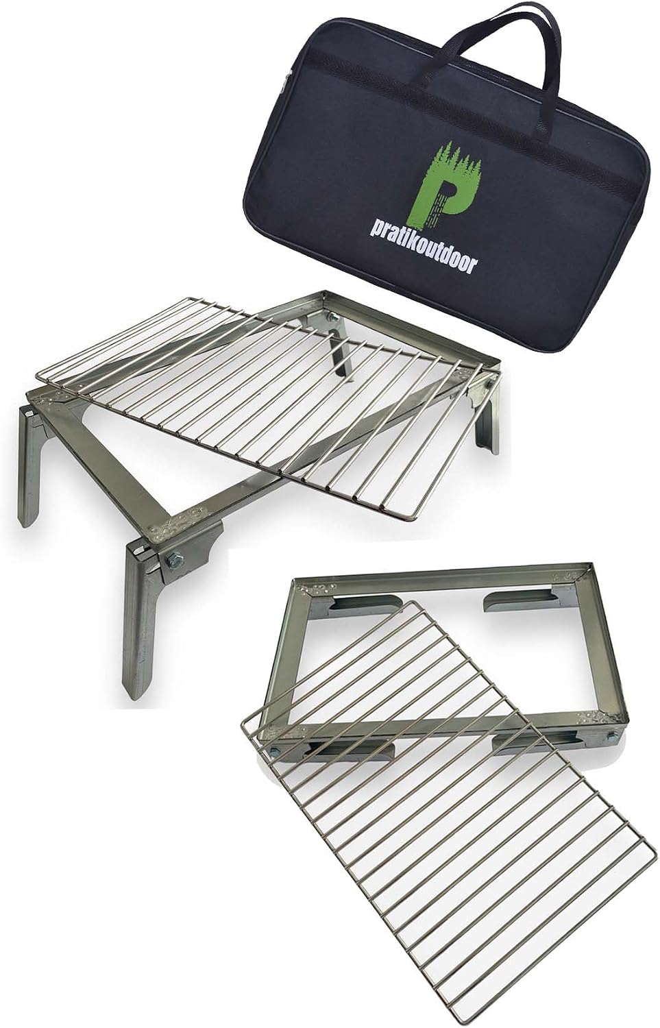 practicaloutdoor Folding Grill with Mobile Wire, Baking Stand, With Fire Mounted Grill Bag