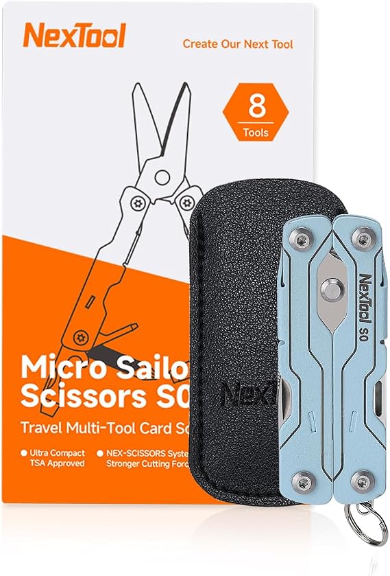 NexTool Micro Sailor S0, 8-in-1 Mini Keychain Multitool (Blue)