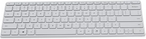 Microsoft Designer Compact Keyboard Ultra-Slim Portable Wireless Bluetooth Keyboard for PC, Mac, Laptop, Tablet and Mobile Devices, for Ergonomic Typing - White