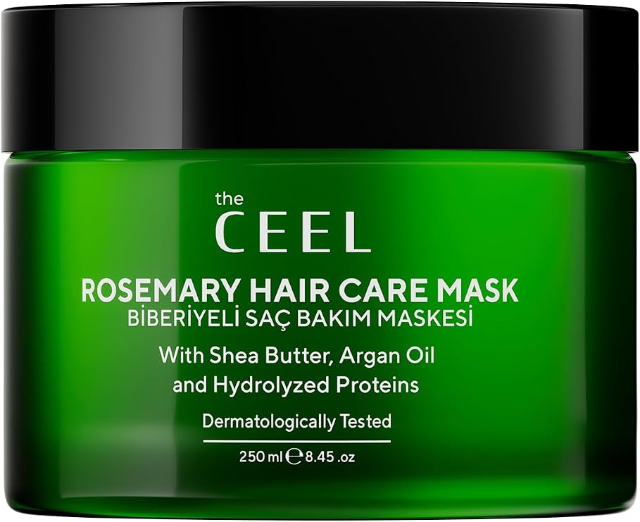 The Ceel Saç Bakım Maskesi 250 ml - Biberiye Özlü, Shea Yağı, Argan Yağı ve Hidrolize Protein İçeren Nemlendirici & Besleyici Saç Maskesi, Tüm Saç Tipleri