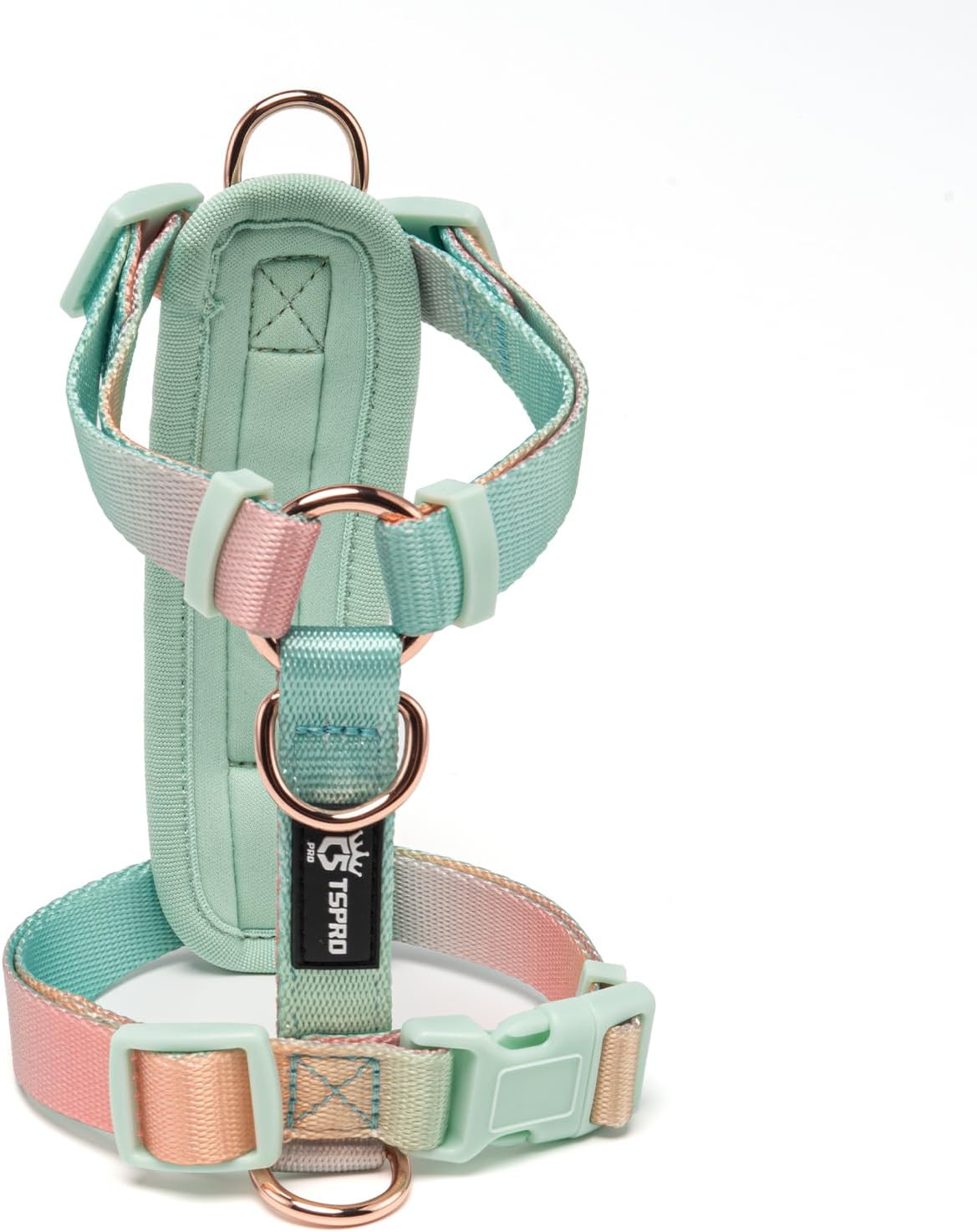 TSPRO Small Dog Harness, Adjustable No Pull Dog Harness with Quick Release Buckle, Lightweight, Durable and Breathable for Walking and Running Gradient Yellow-Green, Size 1