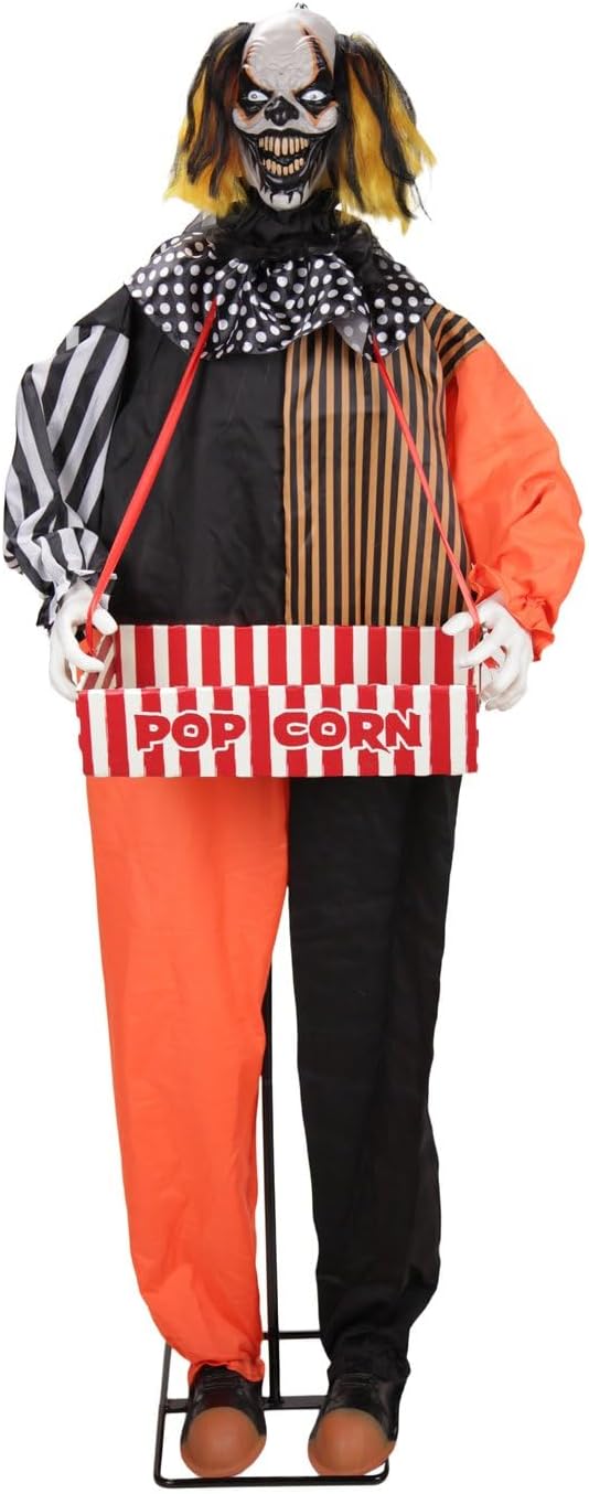 Haunted Hill Farm 5.6-Ft. Suddenly Surprise Clown Halloween Animatronic