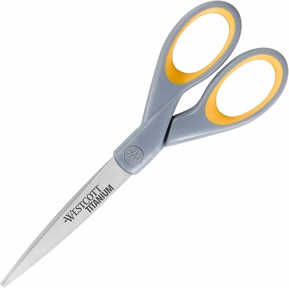 Westcott Titanium Bonded Scissors, Gray/Yellow