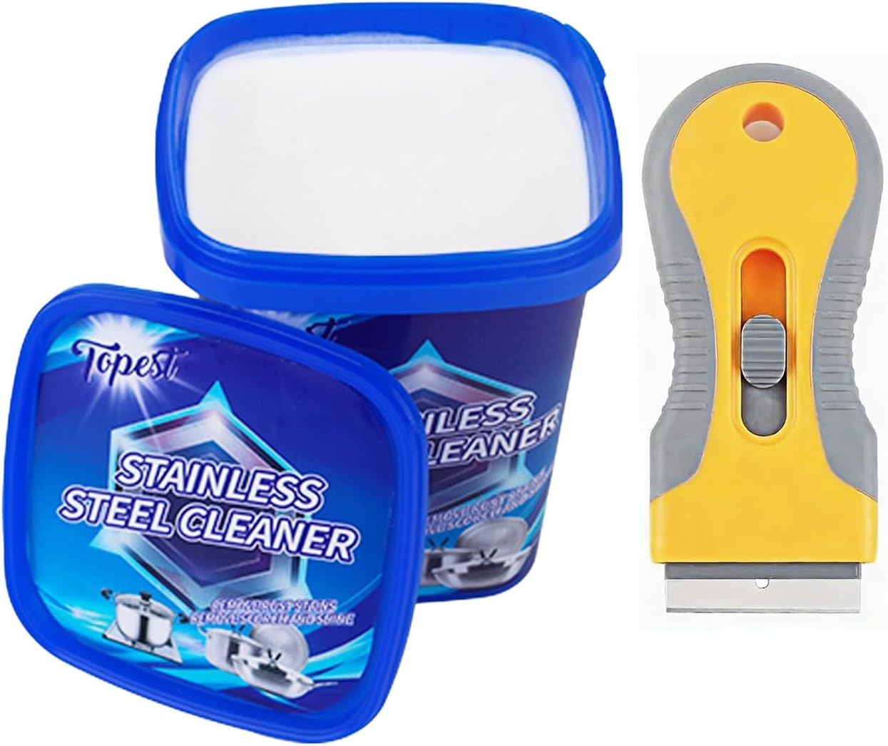 Topest Multi-Purpose Power Cleaning Paste (500 G) + Oven Cleaning Tool| Heavy Duty Cleaner for Tough Stains |for Kitchen, Oven, Bathroom, Stoves, Glassware, Stainless Steel Appliances etc.