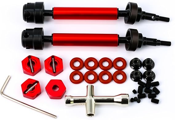 Steel Rear Driveshaft Upgrades Part for Arrma 1/10 Gorgon 4X2 MEGA 550,Replace#AR310864#AR310784 (Red)