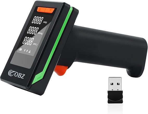 OBZ Bluetooth Barcode Scanner Handheld,2D QR Code Scanner,Wireless Reader