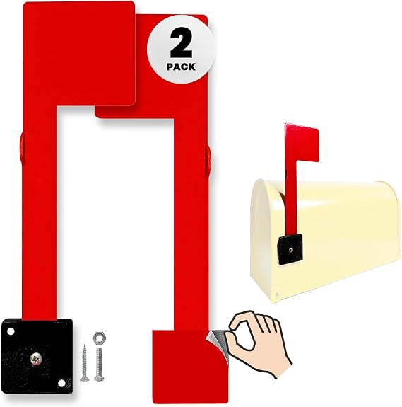 No Tools Needed Weather-Proof Red Mailbox Flag Replacement (Pack of 2)