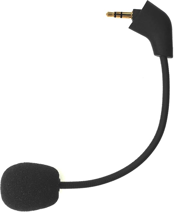 Mic Replacement Boom Compatible with HyperX 1st Version Cloud X/Core/Cloud II Angled Slot Jack (Pre-2022 Models Only), Noise Cancelling Gaming Microphone 3.5mmJack, Black