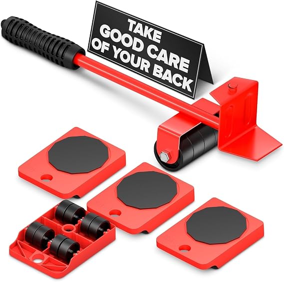 Furniture Lift Mover Tool Set - Heavy Furniture Movers with Wheels, Heavy Item Movers Sliders Furniture Lifter Tool for Furniture, Coffee Tables, Refrigerators, Washing Machines (5)