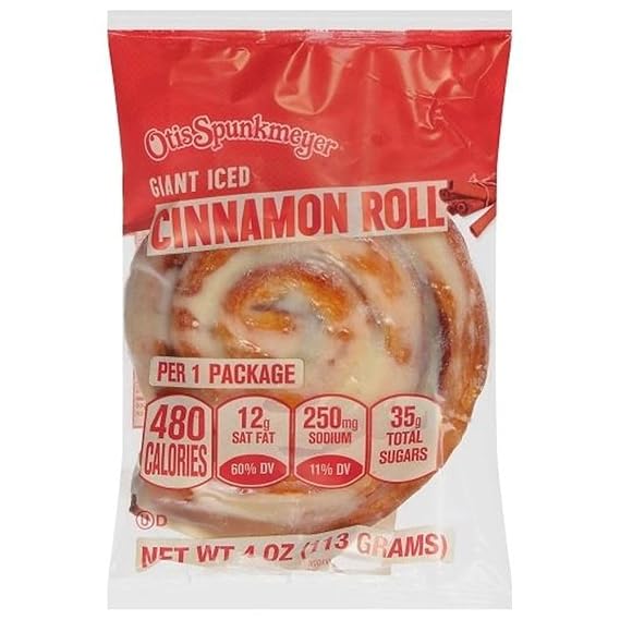 Otis Spunkmeyer Individually Wrapped Cinnamon Rolls, Ready To Eat Breakfast Pastries, 4 oz Bulk Pack of 48, Kosher Dairy