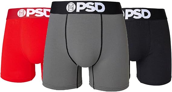 PSD Underwear Men's Stretch Elastic Wide Band Boxer Brief Underwear Bottom | Breathable, 7 inch Inseam |