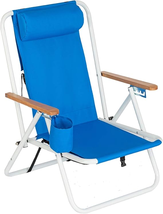 Folding Beach Chair Camping Chair, Outdoor Backpack Beach Chair