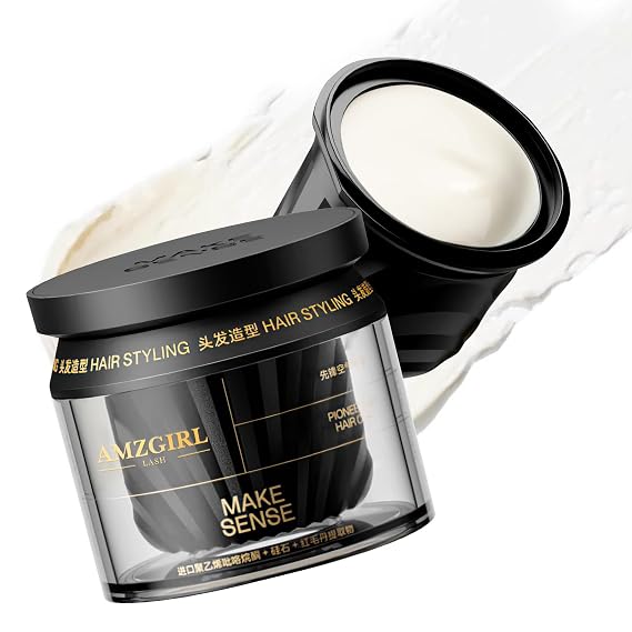 Hair Wax Strong Hold, Clay Pomade for Men, Hair Gel Natural Matte Finish Easy To Wash Out For All Hair Types, Hair Paste Long Lasting Definition with Low Shine, Hair Styling Non-Greasy(1.76 Oz,1Pack)