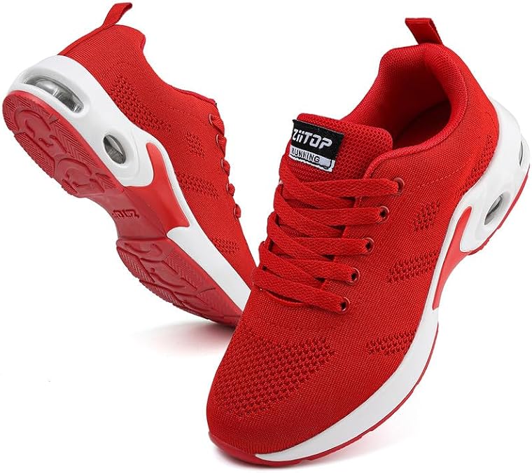 Womens Trainers Running Shoes Air Cushion Arch Support Sneakers Platform Trainers Ladies Walking Shoes Mesh Breathable Lightweight Sport Sneakers Outdoor Gym Athletic Tennis Jogging