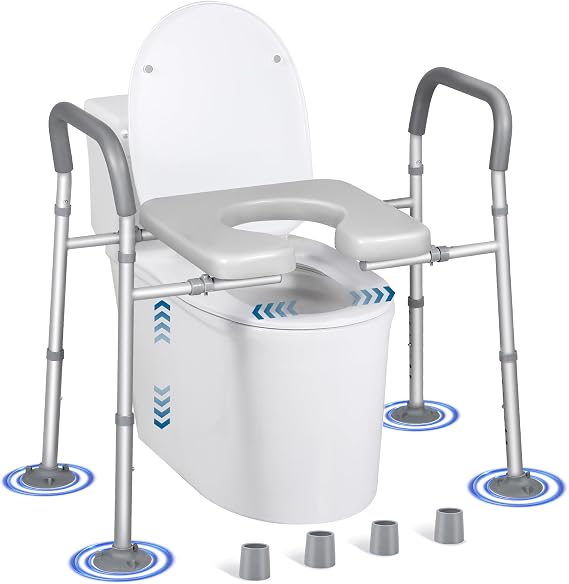 Raised Toilet Seat - Width & Height Adjustable Toilet Seat Risers