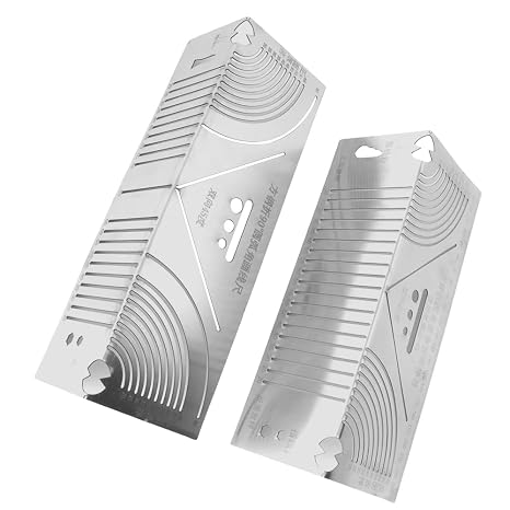 2 Pcs Angle Arc Marking Tool, Square Steel Pipe Bend Marking Cutting Guide Linear Arc Dual-Purpose Scriber Parallel Line Drawing Tool for Metalworking Construction Woodworking(2 Size)