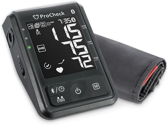 Bluetooth Upper Arm Blood Pressure Monitor for 2 Users, Wide Range Cuff Fits Most, (Stores 198 Total Results), Connects to Health App for iOS and Android