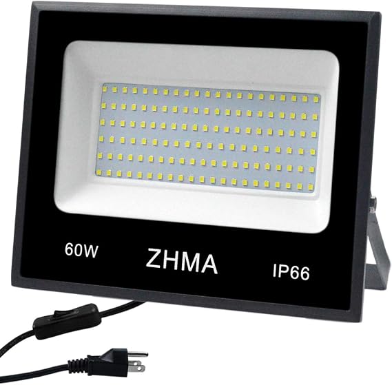 60W(300W Halogen Bulb Equivalent), LED Flood Light Outdoor,Super Bright Led Work Lights, Led Spotlight,Garage,Garden,Shop,Yard and Lawn Outdoor Lights,IP66 Waterproof,5400lm,6500K White Light