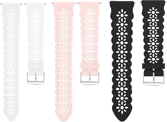 Blueshaweu for ID208 Plus Smart Watch Bands, Silicone Lace Hollow-Out Watch Replacement Strap Compatible for Quican ID208 Plus 1.8 Inches/aeac 1.8 Inch/WMK ID208 Plus 1.8 inch Smart Watch
