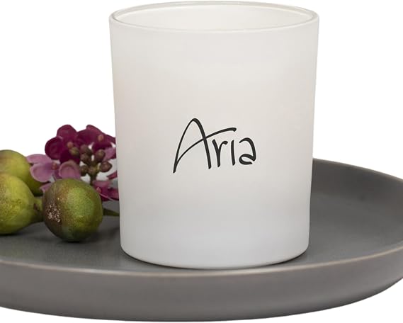 Aria Candle - Luxury Hotel Candle Scent - Vanilla, Lily of The Valley, Tuberose, Floral Gourmand and Amber - Signature Fragrance - 8.25 oz, White