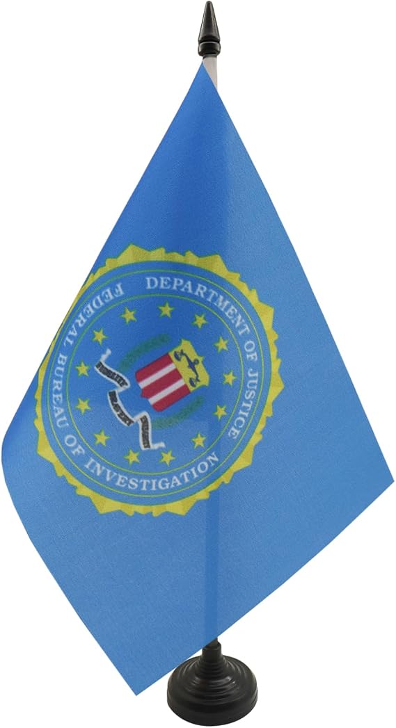 AZ FLAG United States FBI Table Flag 6x8 in 100D Polyester Plastic Base