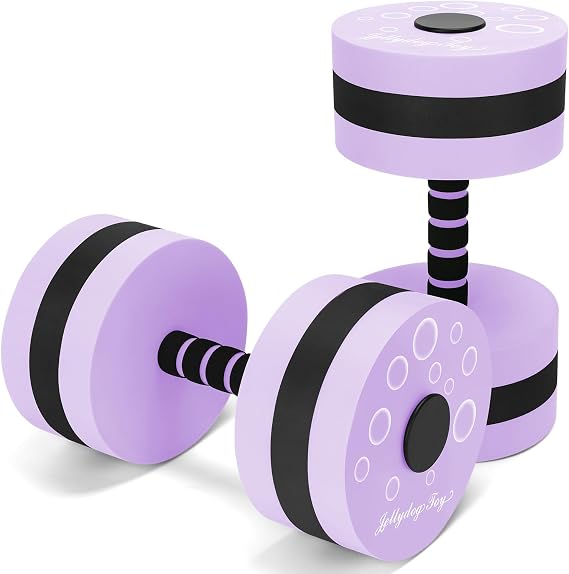 Aquatic Exercise Dumbbells, 2PCS Aqua Fitness Barbells, EVA-Foam Water Rings Dumbbell Set, Pool Weights Dumbbells Set for Water Aerobics Weight Loss, Pool Fitness, Water Exercise
