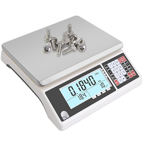 Industrial Counting Scale 30kg/0.5g with RS232 Port, Digital Inventory Counting Scale for Parts Coins Piece Counting Scale for Computer/Printer, Precision Electronic Gram Scale(g/kg/lb)